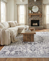 Baroque Era Collection Area Rug - Versailles (Light Gray) Square Light Gray  lifestyle 26
