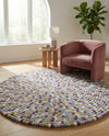 Woolen Sphere Collection Area Rug - Orbsburg (Pink and Purple) Round Pink and Purple  lifestyle 65