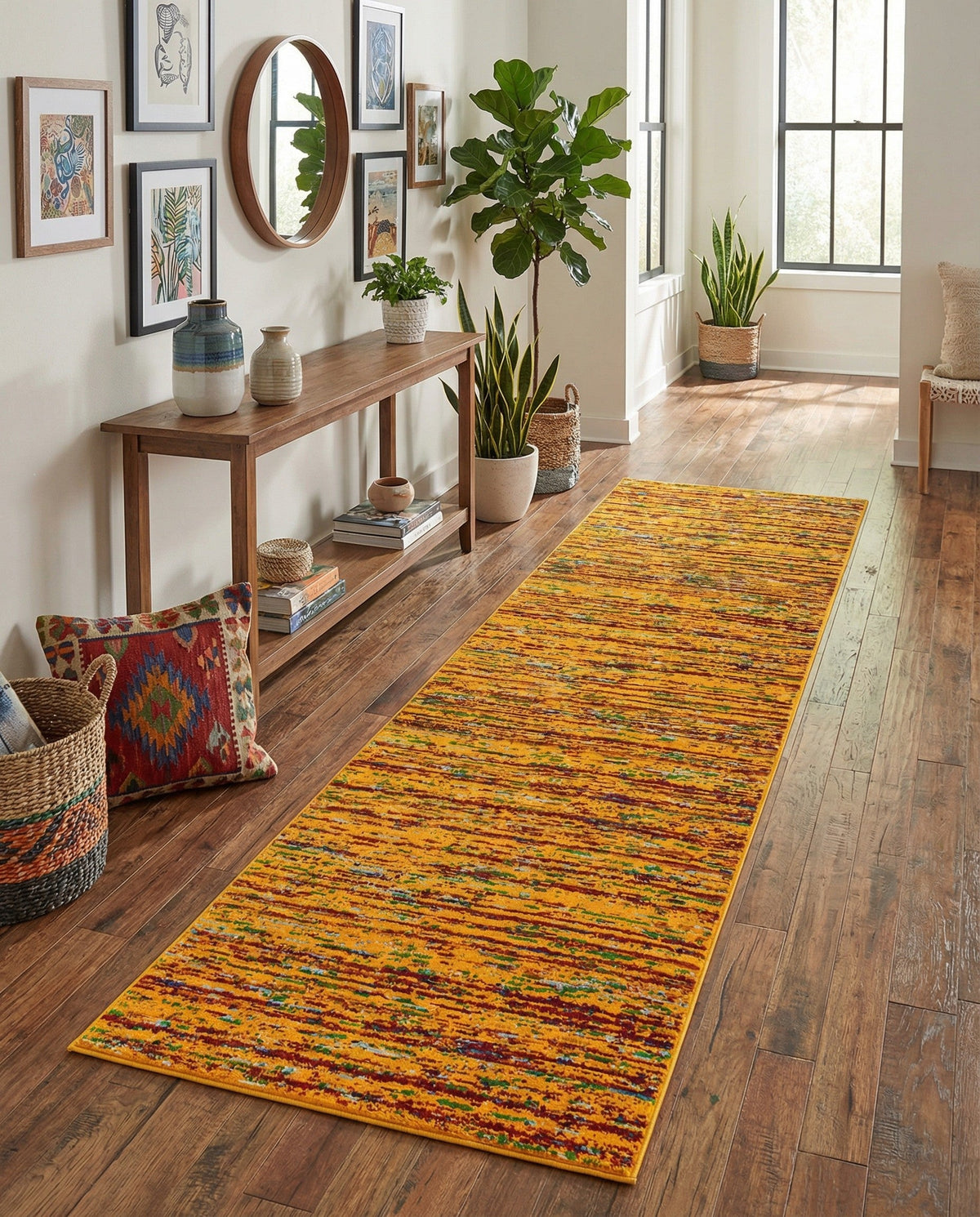 Caribbean Cove Collection Area Rug -  Lucia Runner Yellow  lifestyle 115