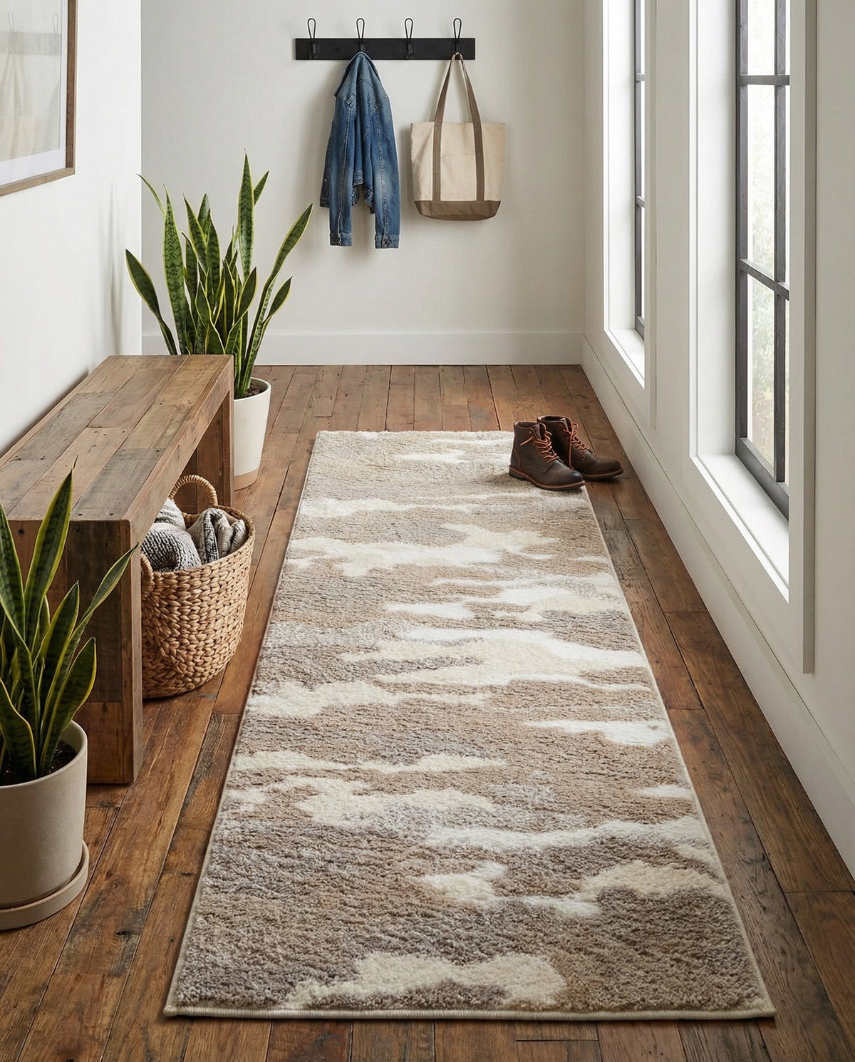 Sienna Collection Area Rug -  Veneto Runner Cloud Gray  lifestyle 110