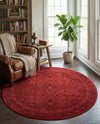 Samarkand Elegance Collection Area Rug -  Samanid Round Red  lifestyle 31