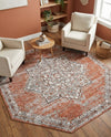 Mykonos Manor Collection Area Rug -  Tinos (Salmon Pink) Octagon Salmon Pink  lifestyle 45