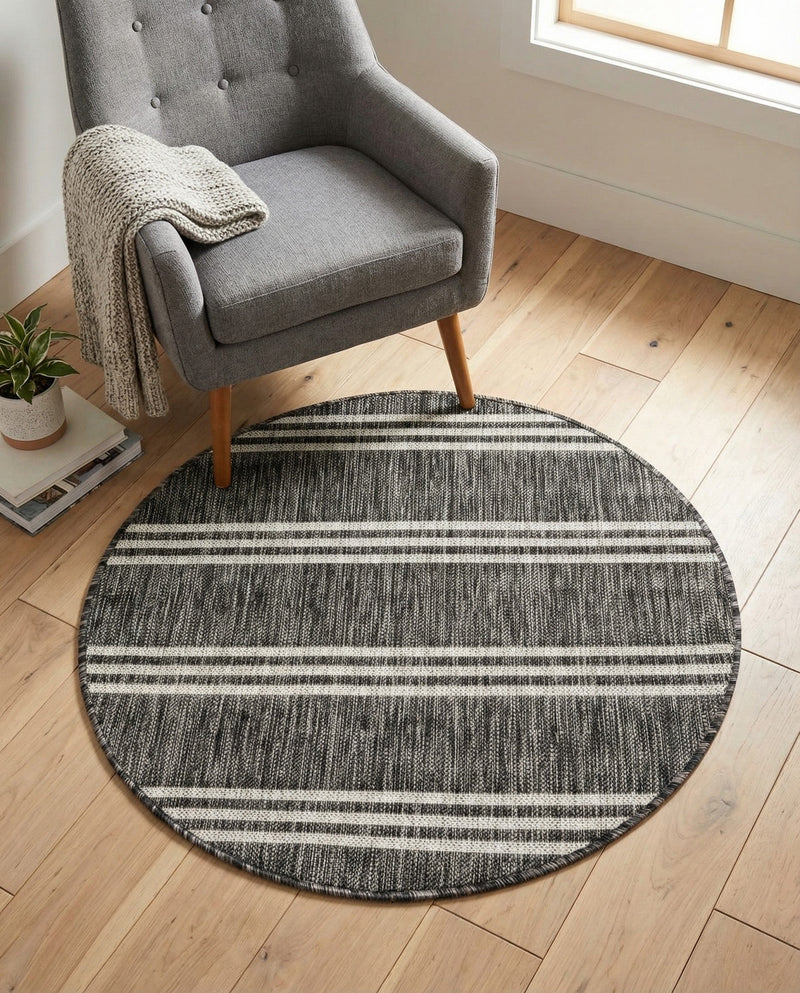 Urban Oasis Rugs Collection Area Rug -  District (Charcoal) Round Charcoal  lifestyle 30