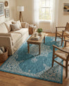 Patio Heritage Collection Area Rug -  Charleston (Teal) Rectangle Teal  lifestyle 13
