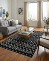 Marrakech Lattice Collection Area Rug - Medina (Black) Rectangle Black  lifestyle 18