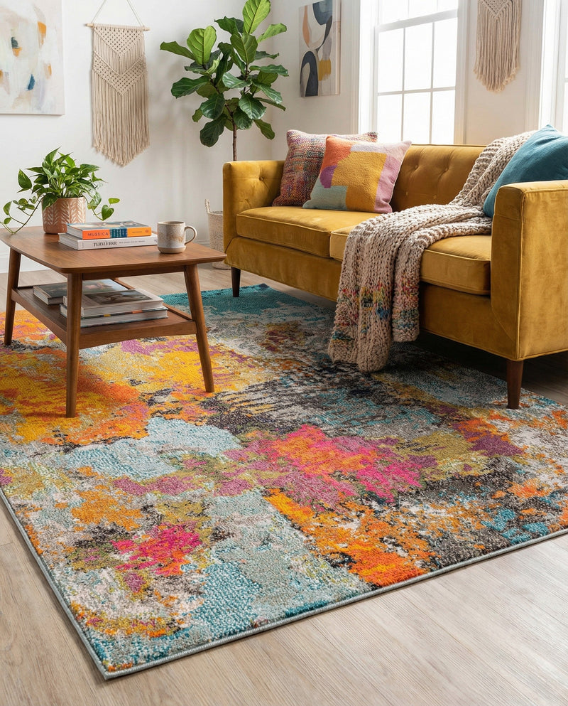 Colorburst Oasis Collection Area Rug -  Spectrum Rectangle Multi  lifestyle 21