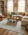 Savannah Series Collection Area Rug - Charleston (Mint) Rectangle Mint  lifestyle 16