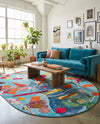 Colorburst Oasis Collection Area Rug -  Fresco Oval Aqua  lifestyle 33