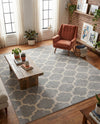 Lattice Gardens Collection Area Rug -  Bloomfield (Light Gray) Rectangle Light Gray  lifestyle 2