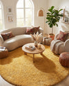 Alpine Plush Collection Area Rug -  Cortina (Sun Yellow) Round Sun Yellow  lifestyle 41