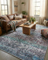 Baroque Era Collection Area Rug - Versailles (Blue Green) Rectangle Blue Green  lifestyle 19