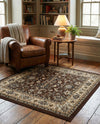 Isfahan Elegance Collection Area Rug - Naghsh-e Jahan (Brown) Square Brown  lifestyle 42