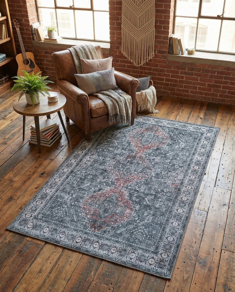 Heritage Elegance Collection Area Rug -  Uffizi Rectangle Gray  lifestyle 28