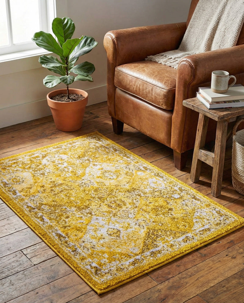 Brighton Terrace Collection Area Rug -  Rottingdean (Yellow) Rectangle Yellow  lifestyle 15