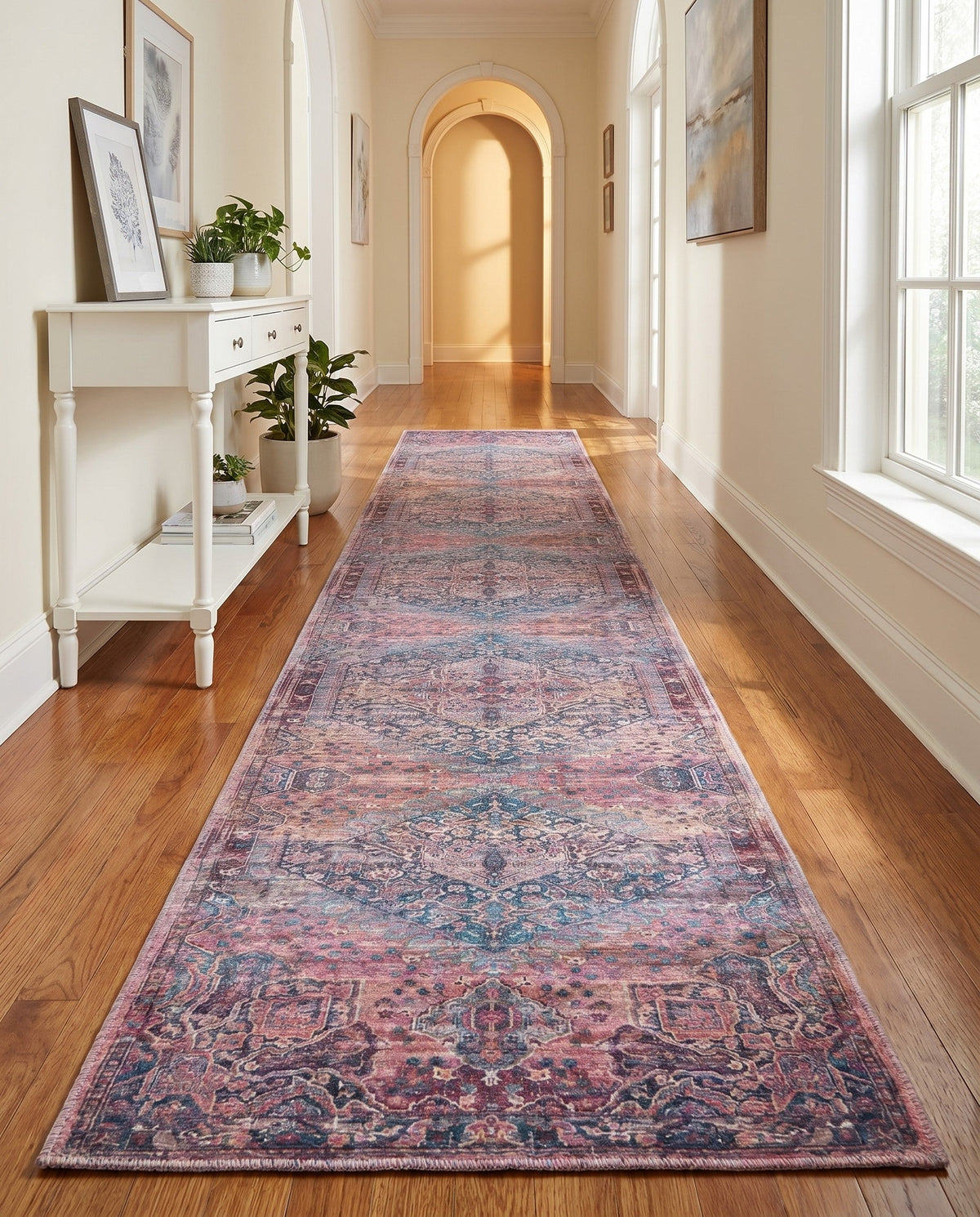 Zahara Oasis Collection Area Rug -  Agadir Runner Antique Rust Red  lifestyle 95