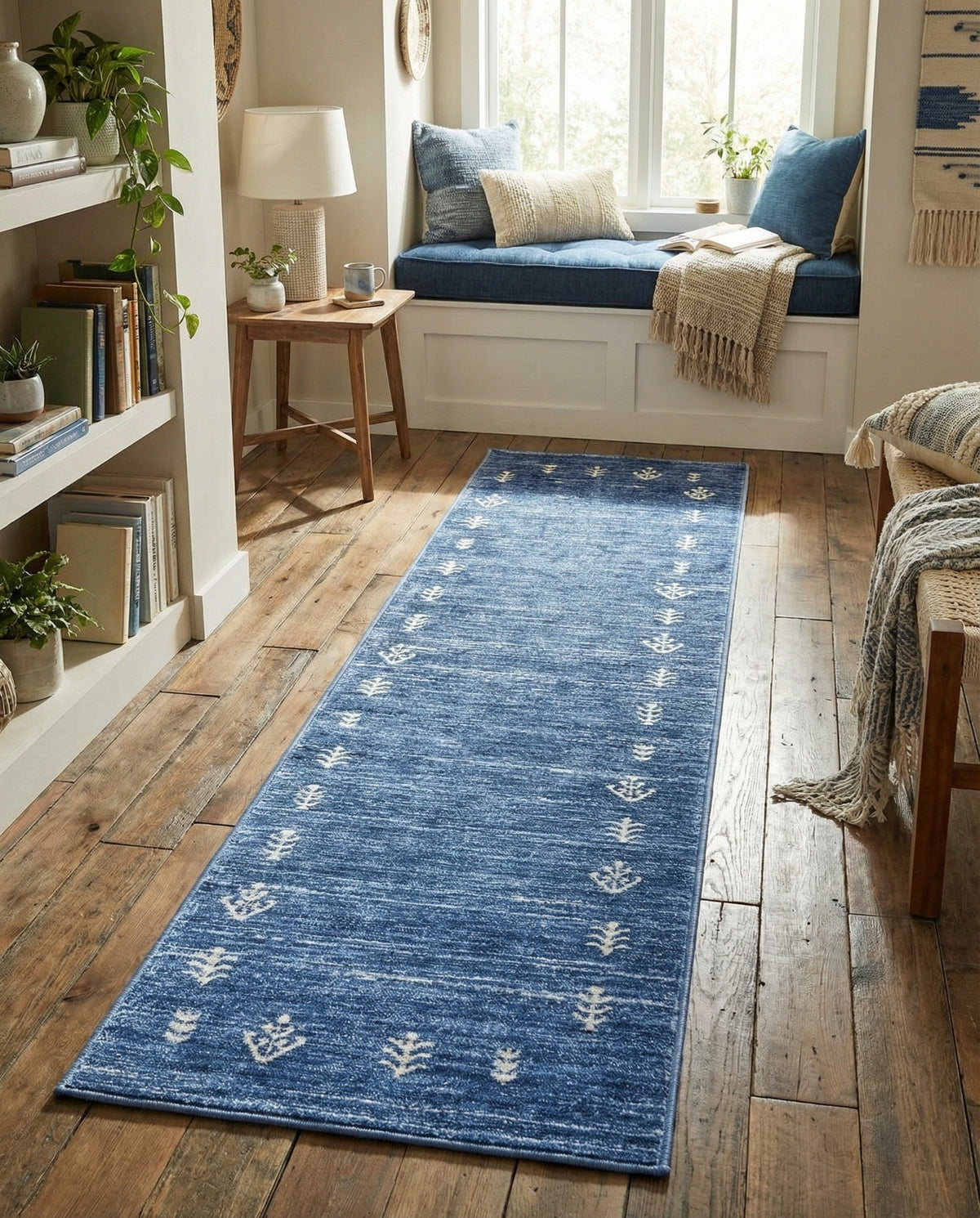 Zagros Shades Collection Area Rug -  Yasuj Runner Navy Blue  lifestyle 107