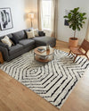 Marrakech Mosaic Collection Area Rug -  Tangier Rectangle Black and White  lifestyle 21