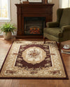 Versailles Elegance Collection Area Rug -  Louveciennes (Brown) Rectangle Brown  lifestyle 10