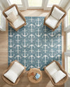 Seaside Haven Rugs Collection Area Rug - Sapphire (Teal) Square Teal  lifestyle 49