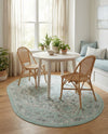 Savannah Series Collection Area Rug - Charleston (Mint) Oval Mint  lifestyle 52