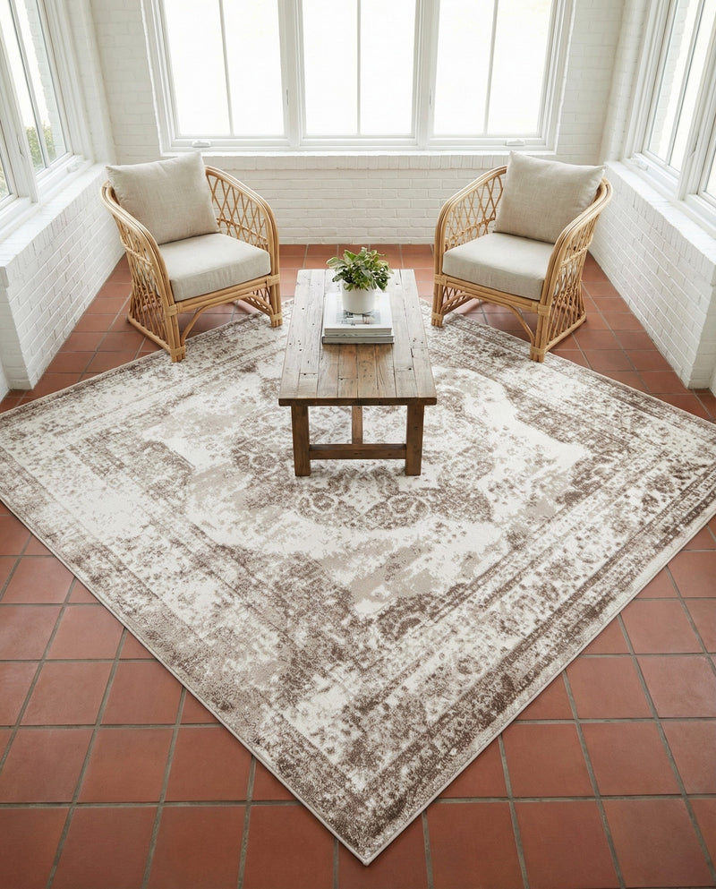 Riviera Elegance Collection Area Rug -  Menton (Beige) Square Beige  lifestyle 57