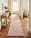 Solid Shag Seaside Collection Area Rug - Azure Cove (Pink) Runner Pink  lifestyle 29
