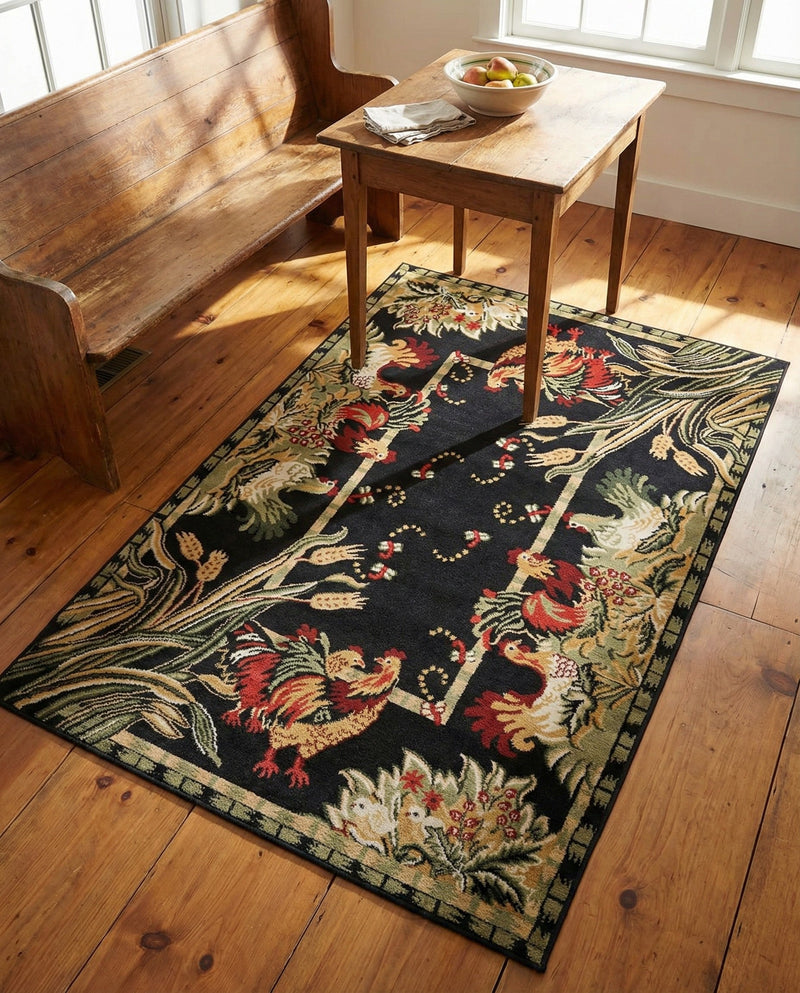 Rural Charm Collection Area Rug - Meadowbrook Rectangle Black  lifestyle 58