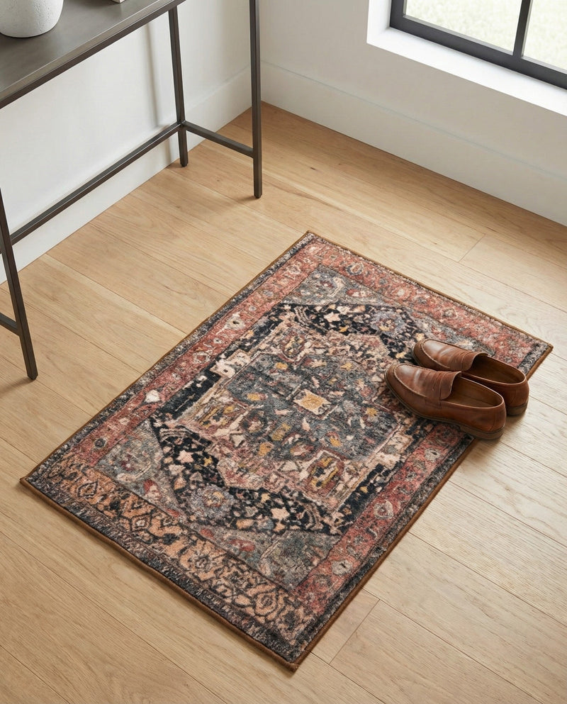 Casablanca Tapestry Collection Area Rug - Fes Rectangle Muted Rust  lifestyle 17