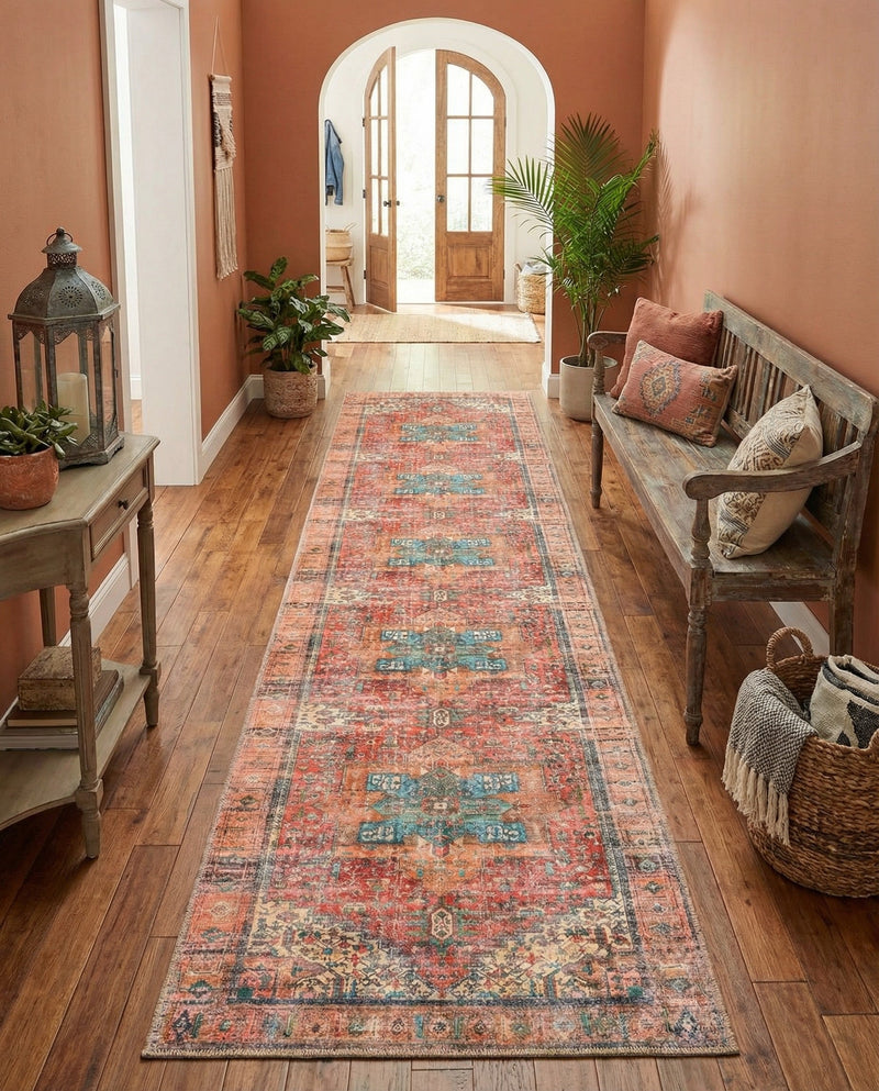 Heritage Elegance Collection Area Rug -  Windsor (Rust Red) Runner Rust Red  lifestyle 38