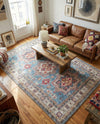 Heritage Elegance Collection Area Rug -  Neuschwanstein Rectangle Light Blue  lifestyle 34