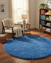 Plush Oasis Collection Area Rug - Serenity (Periwinkle Blue) Round Periwinkle Blue  lifestyle 57