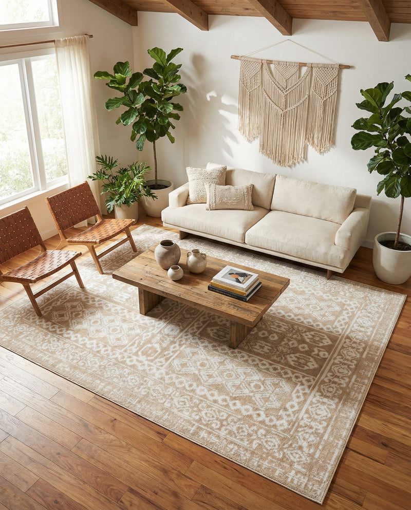 Cambridge Classics Collection Area Rug - Trinity (Beige) Rectangle Beige  lifestyle 15
