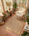 Woven Seaside Jute Collection Area Rug - Savannah (Natural) Rectangle Natural  lifestyle 34