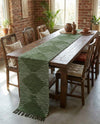 Thar Cotton Collection Area Rug - Jaisalmer (Green) Table Runner Green  lifestyle 58