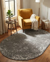 Riviera Elegance Collection Area Rug - Antibes (Dark Gray) Oval Dark Gray  lifestyle 98