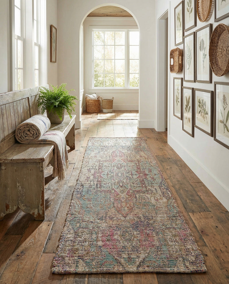 Savannah Threads Collection Area Rug -  Karoo Runner Antique Red and Blue  lifestyle 54