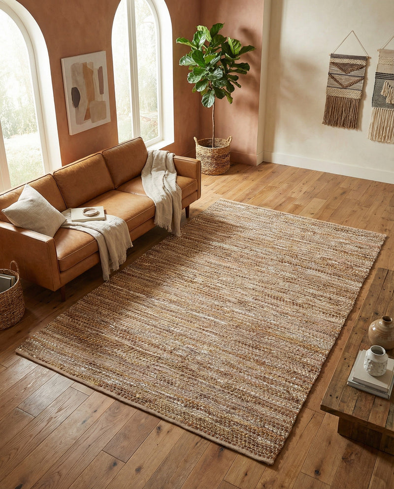 Urban Shimmer Jute Collection Area Rug - Metropolis Rectangle Natural  lifestyle 12