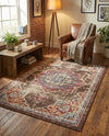 Eden Oasis Collection Area Rug -  Tranquility (Chocolate Brown) Rectangle Chocolate Brown  lifestyle 9