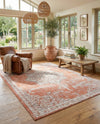 Mykonos Manor Collection Area Rug -  Tinos (Salmon Pink) Rectangle Salmon Pink  lifestyle 18