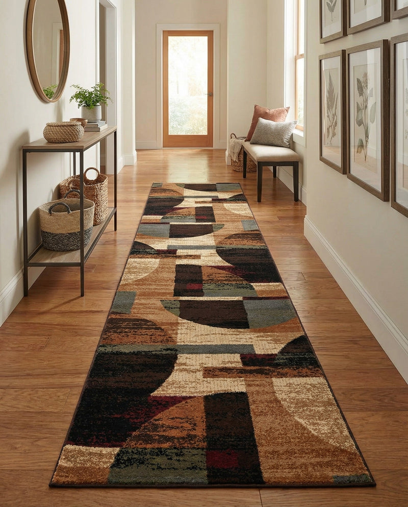 Bistro Lounge Collection Area Rug -  Latte Runner Multi  lifestyle 62