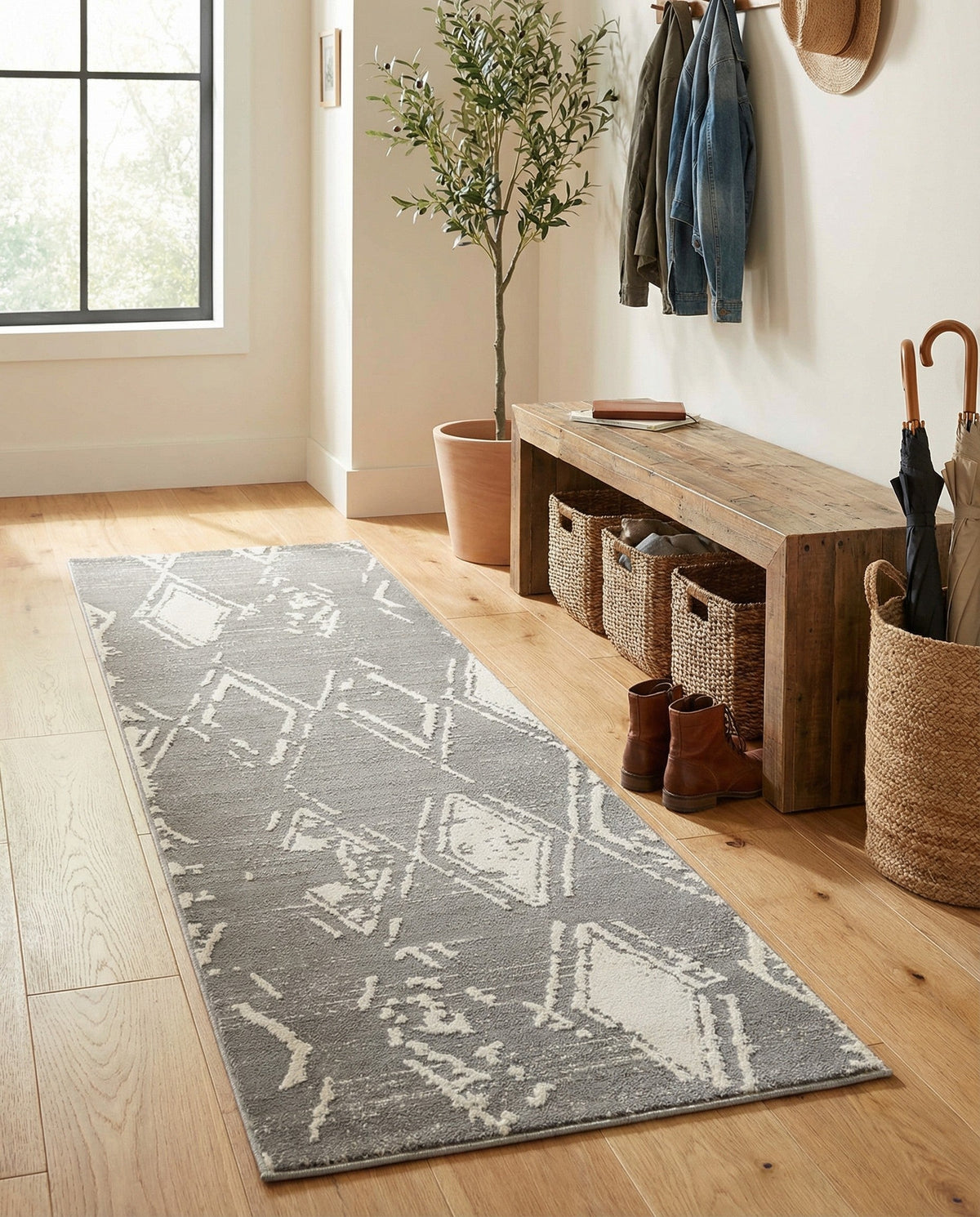 Metro Heights Collection Area Rug -  Madison Runner Gray  lifestyle 150