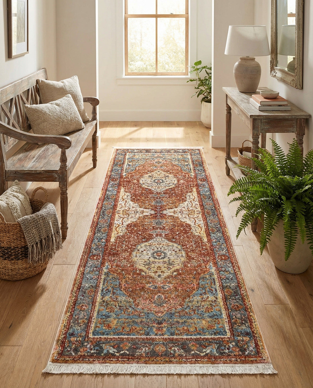 Caribbean Breeze Collection Area Rug -  Vieques Runner Rust Red  lifestyle 183