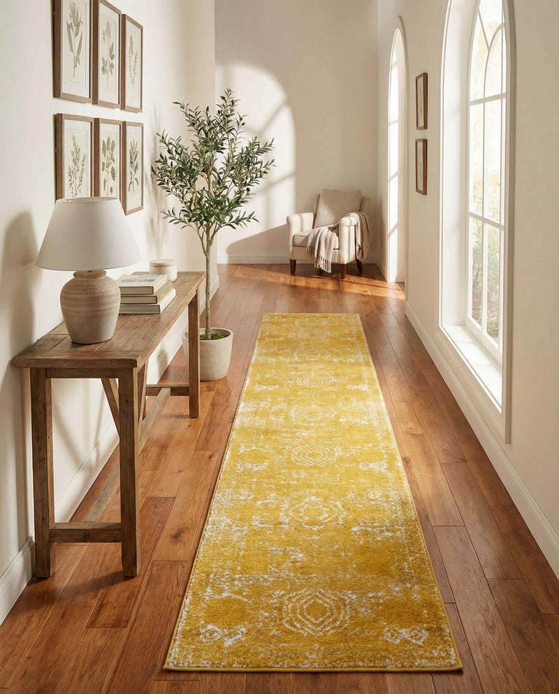 Dover Terrace Collection Area Rug -  Lagoon (Yellow) Runner Yellow  lifestyle 59