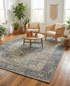 Savannah Threads Collection Area Rug - Charleston Rectangle Blue  lifestyle 5