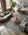 Soho Elegance Collection Area Rug -  Hudson (Black) Rectangle Black  lifestyle 27