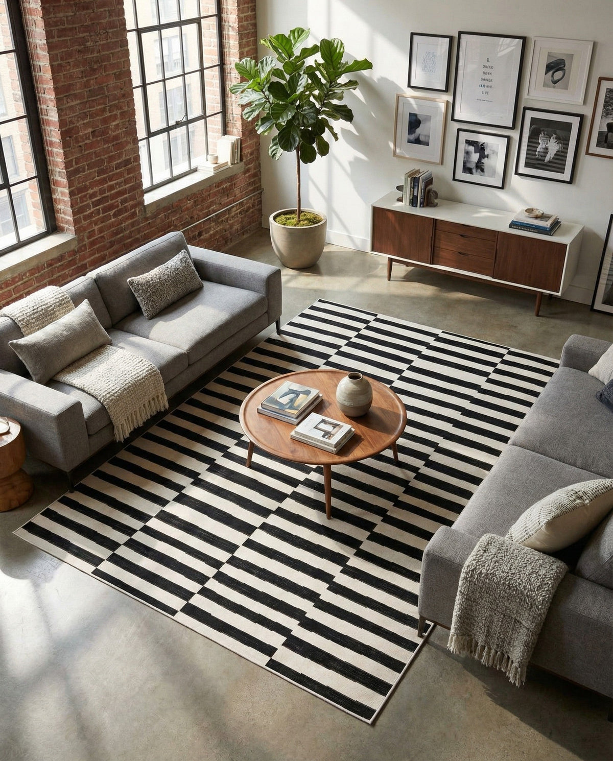 Soho Elegance Collection Area Rug -  Hudson (Black) Rectangle Black  lifestyle 27