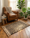 Plaid Savannah Collection Area Rug - Charleston Rectangle Black and Natural  lifestyle 6