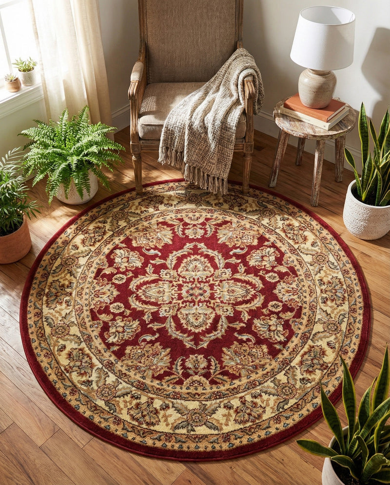 Jaipur Elegance Collection Area Rug -  Jantar Round Red  lifestyle 68