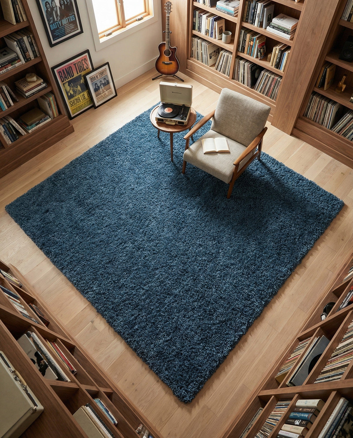 Alpine Plush Collection Area Rug - Verbier Square Dblue  lifestyle 105