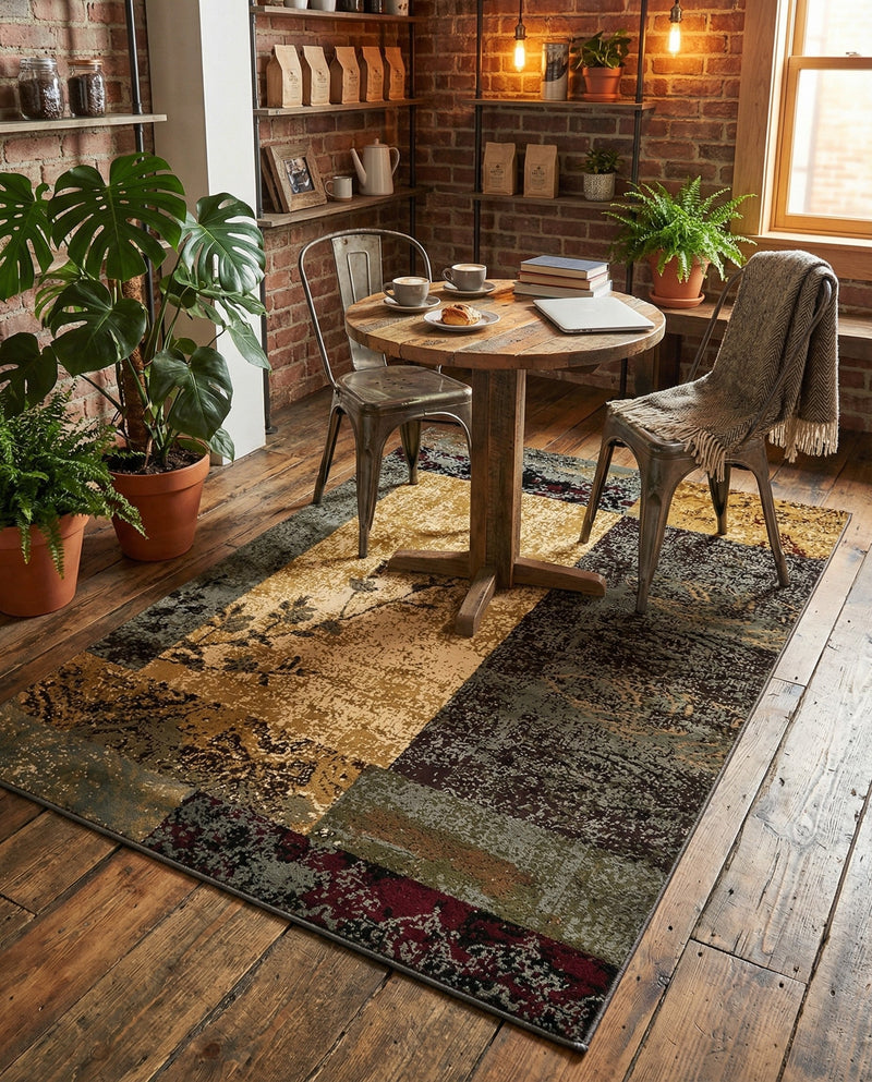 Bistro Lounge Collection Area Rug -  Lungo Rectangle Beige  lifestyle 5